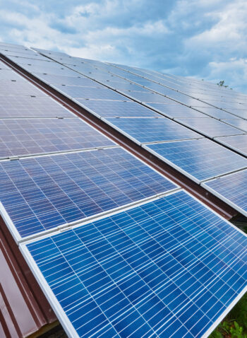 Solar panel produces green, environmentally friendly energy from the sun.